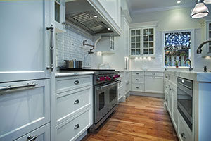 White kitchen with custom cabinetry 
